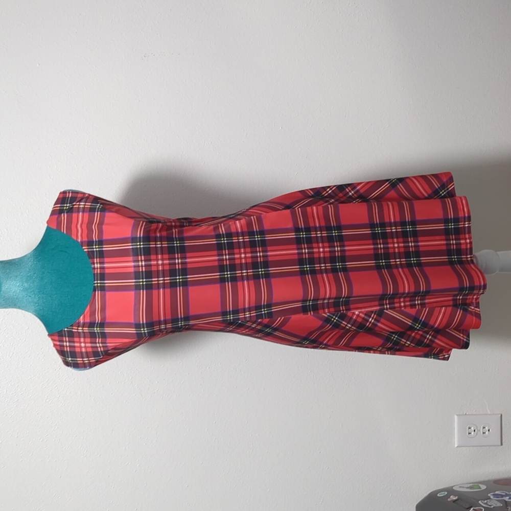 Red plaid dress